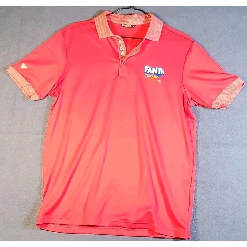 Fanta Polo Shirt Adult Size L Pink Stawberry Fraise Promotion Level Wear Logo